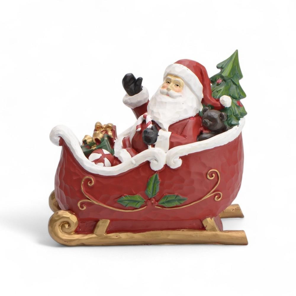 BABBO NATALE SLITTA NATALIZIA 19CM